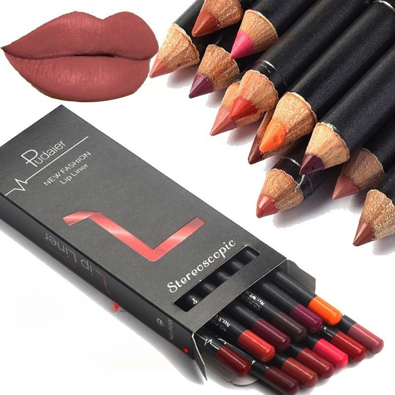 Kit de Lápis Labial Pudaier — 12 Cores — imagem 1