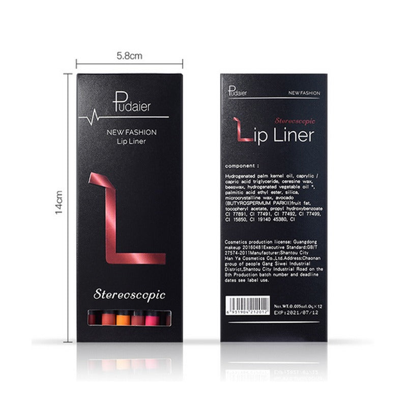 Kit de Lápis Labial Pudaier — 12 Cores — imagem 6